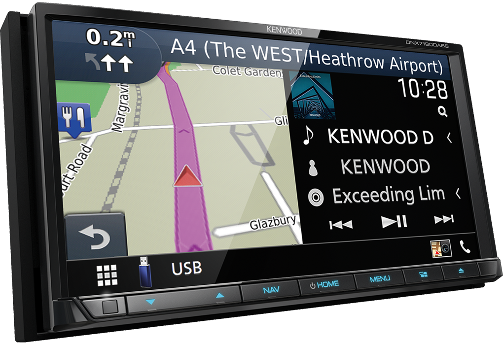 Kenwood DNX7190DABS 7.0” WVGA AV-Receiver with Navigation Carplay Android Auto