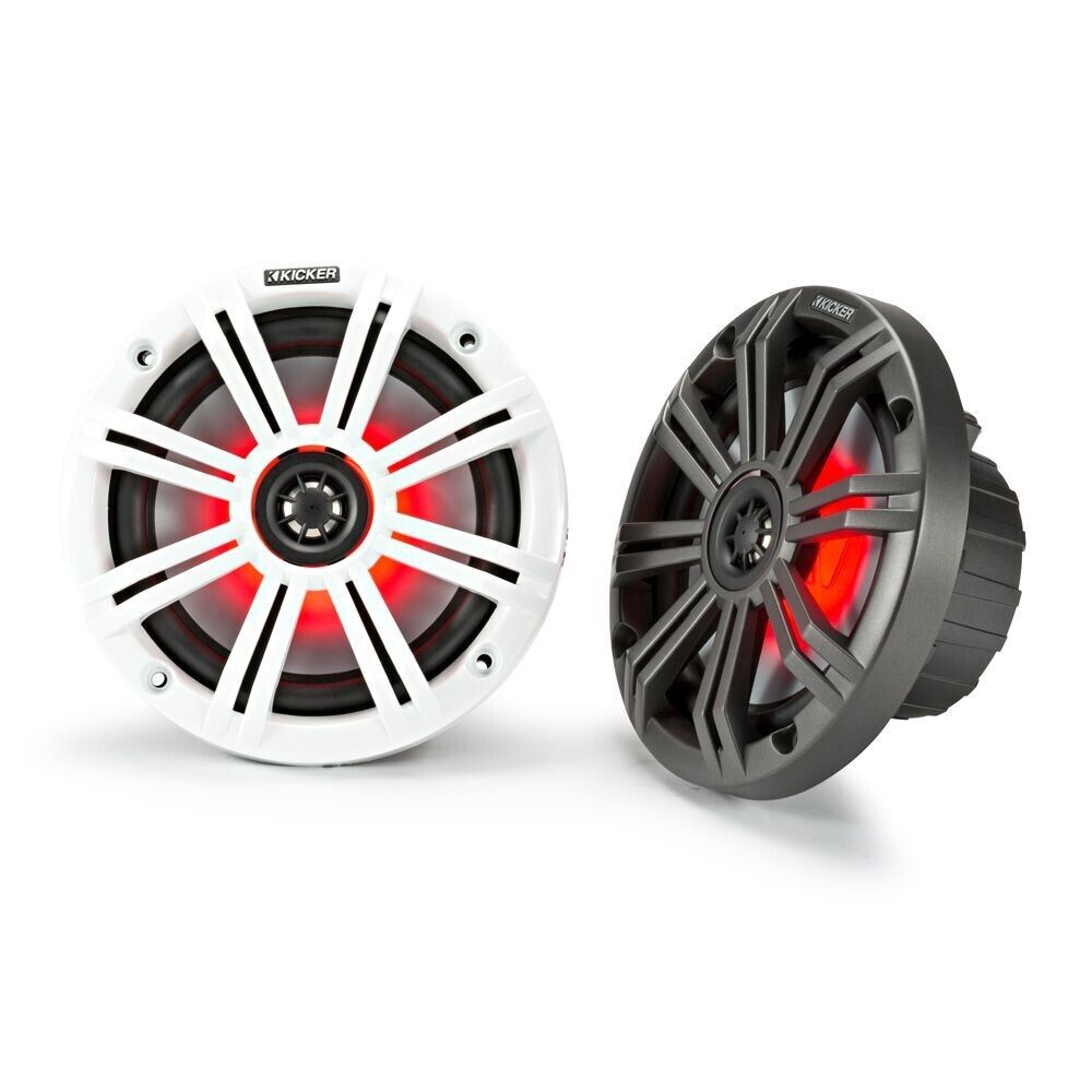 KICKER MARINE 6.5" (165 MM) COAXIAL SPEAKER SYSTEM WITH  LED GRILLES PAIR