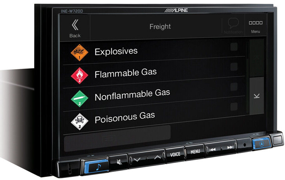 ALPINE INE W720DC 7" Single din Navigation with TomTom maps & Trucking Features