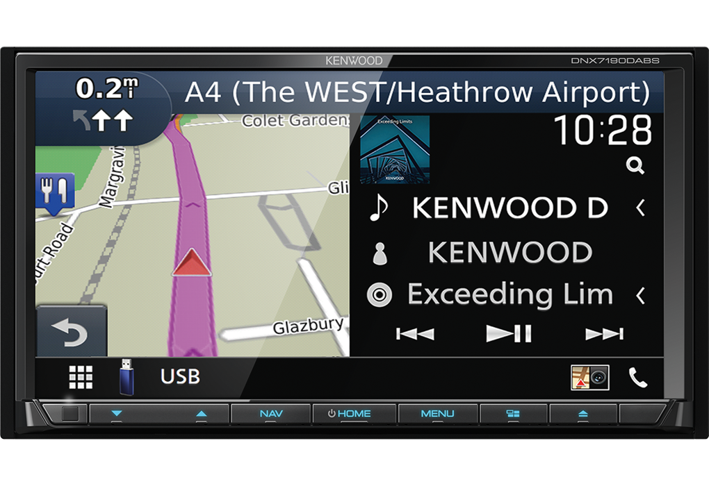 Kenwood DNX7190DABS 7.0” WVGA AV-Receiver with Navigation Carplay Android Auto