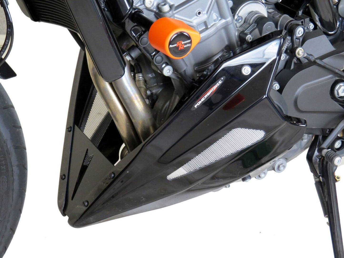 Belly Pan Lower KTM 790 DUKE 18-20, 890 DUKE R 20-23 MATTE BLACK - SILVER MESH