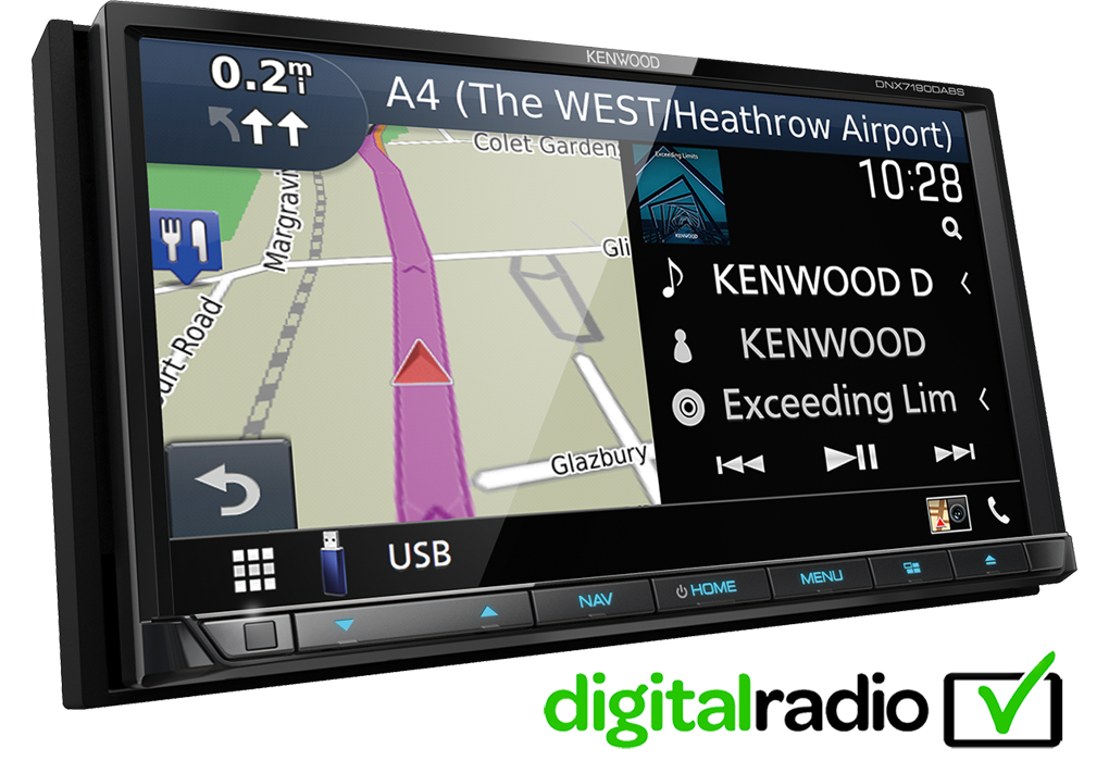 Kenwood DNX7190DABS 7.0” WVGA AV-Receiver with Navigation Carplay Android Auto