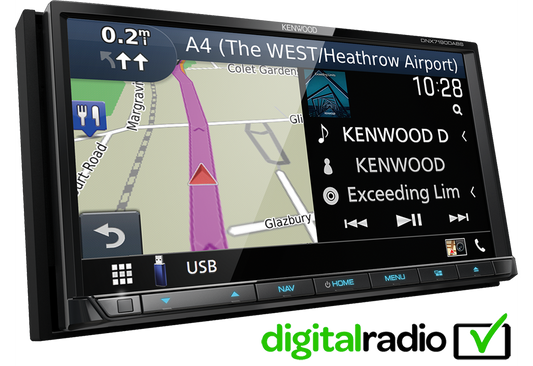 Kenwood DNX7190DABS 7.0” WVGA AV-Receiver with Navigation Carplay Android Auto