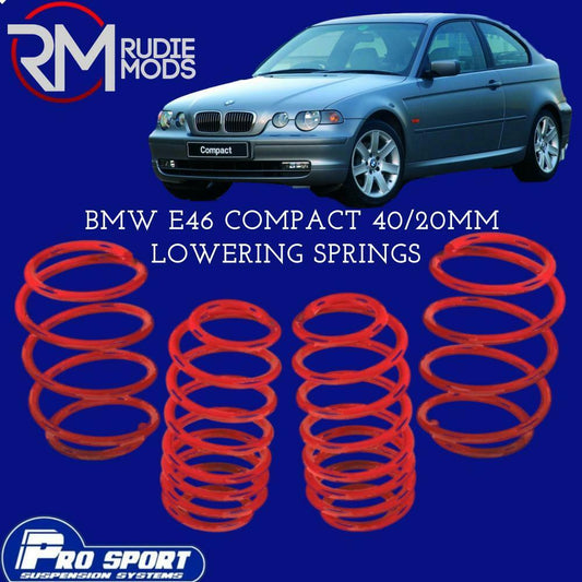 ProSport Lowering Springs for BMW 3 Series E46 Compact Authorised Dealer 121131