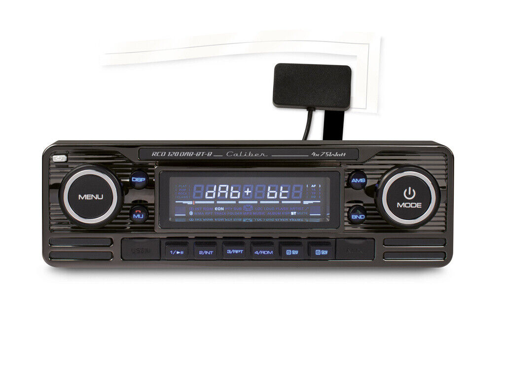 Car radio with CD, DAB + and Bluetooth – Retro Look Black Chrome RCD120DAB-BT-B