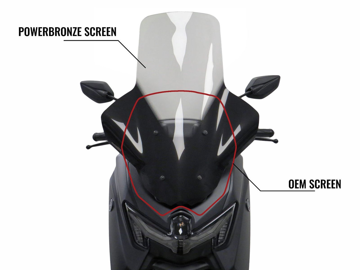 Scooter Screen wind deflector fade 710MM HIGH YAMAHA NMAX 125, 155, HAND BLISTERS