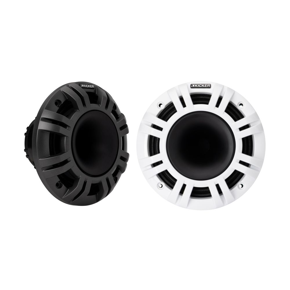 KM Marine 6.5" (165 mm) Horn-loaded Coaxial Speakers w/ White & Charcoal Grills