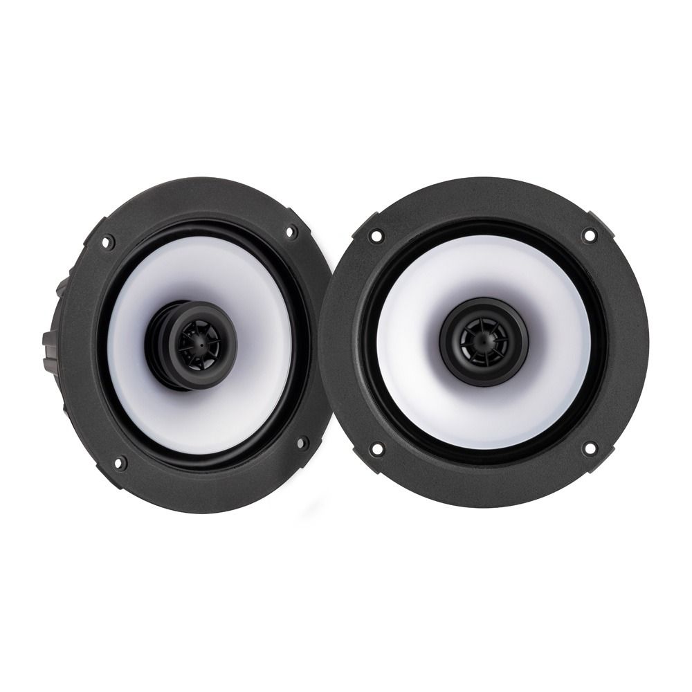 Kicker Marine 6.5" (165mm) Flush Mount Speakers with White & Silver Grills