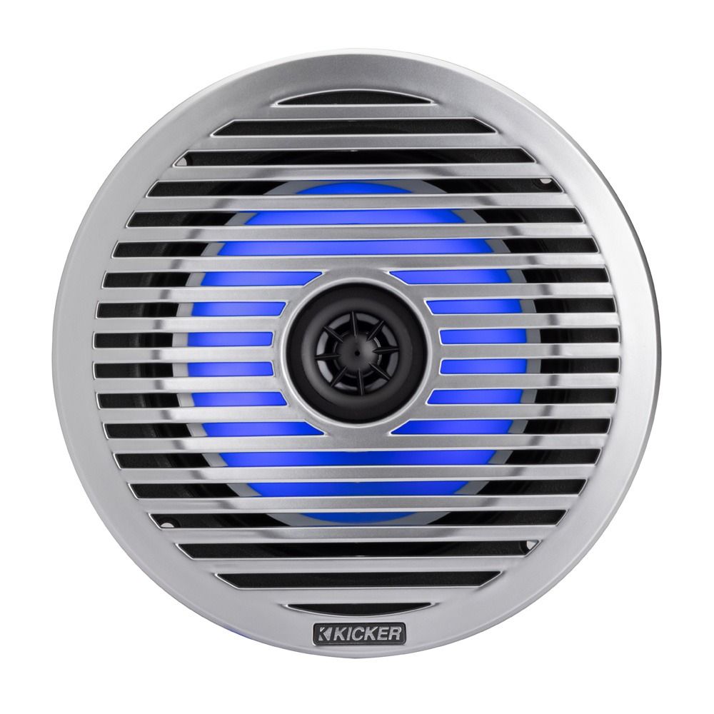 Kicker Marine 6.5" (165mm) Flush Mount Speakers with White & Silver Grills