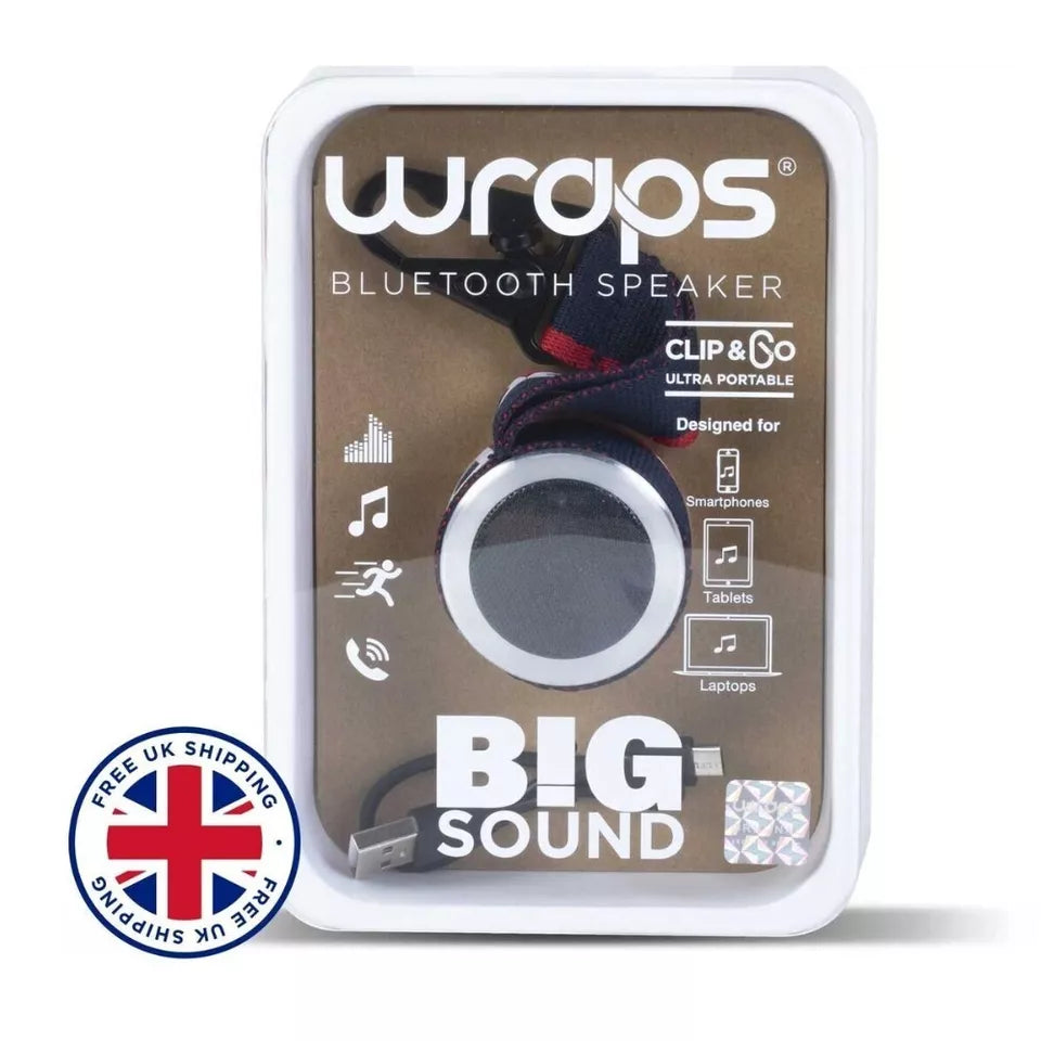 WRAPS BY VIBE AUDIO BLUETOOTH POD SPEAKER PORTABLE AUDIO BIG SOUND CARRIBENA